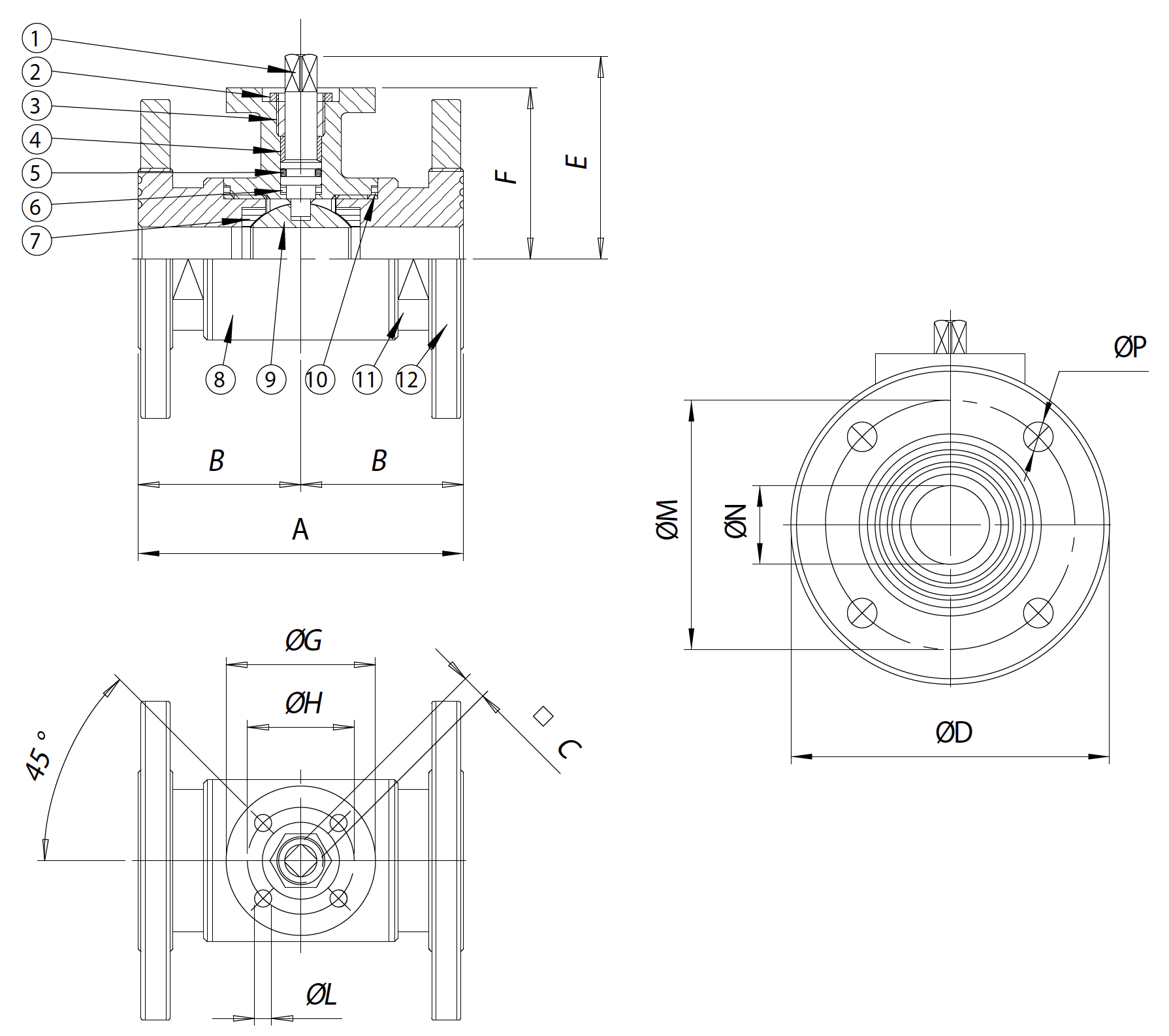 OMAL不銹鋼法蘭球閥Item 406 OMAL不銹鋼法蘭球閥Item 406
