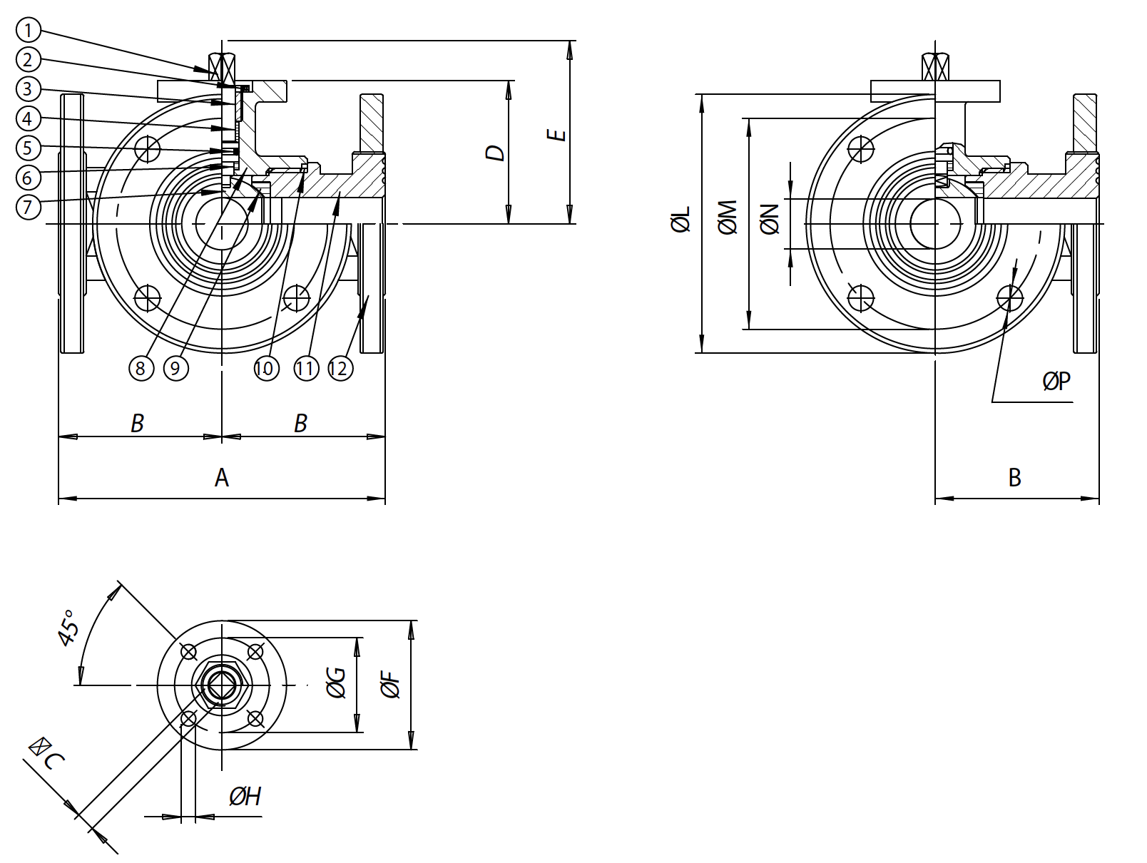 OMAL三通不銹鋼法蘭球閥Item 460/461 OMAL三通不銹鋼法蘭球閥Item 460/461
