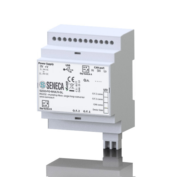 意大利Seneca  RS232到光纖轉(zhuǎn)換器。單模/多模光纖-單環(huán)路/雙環(huán)轉(zhuǎn)換器S232-FO